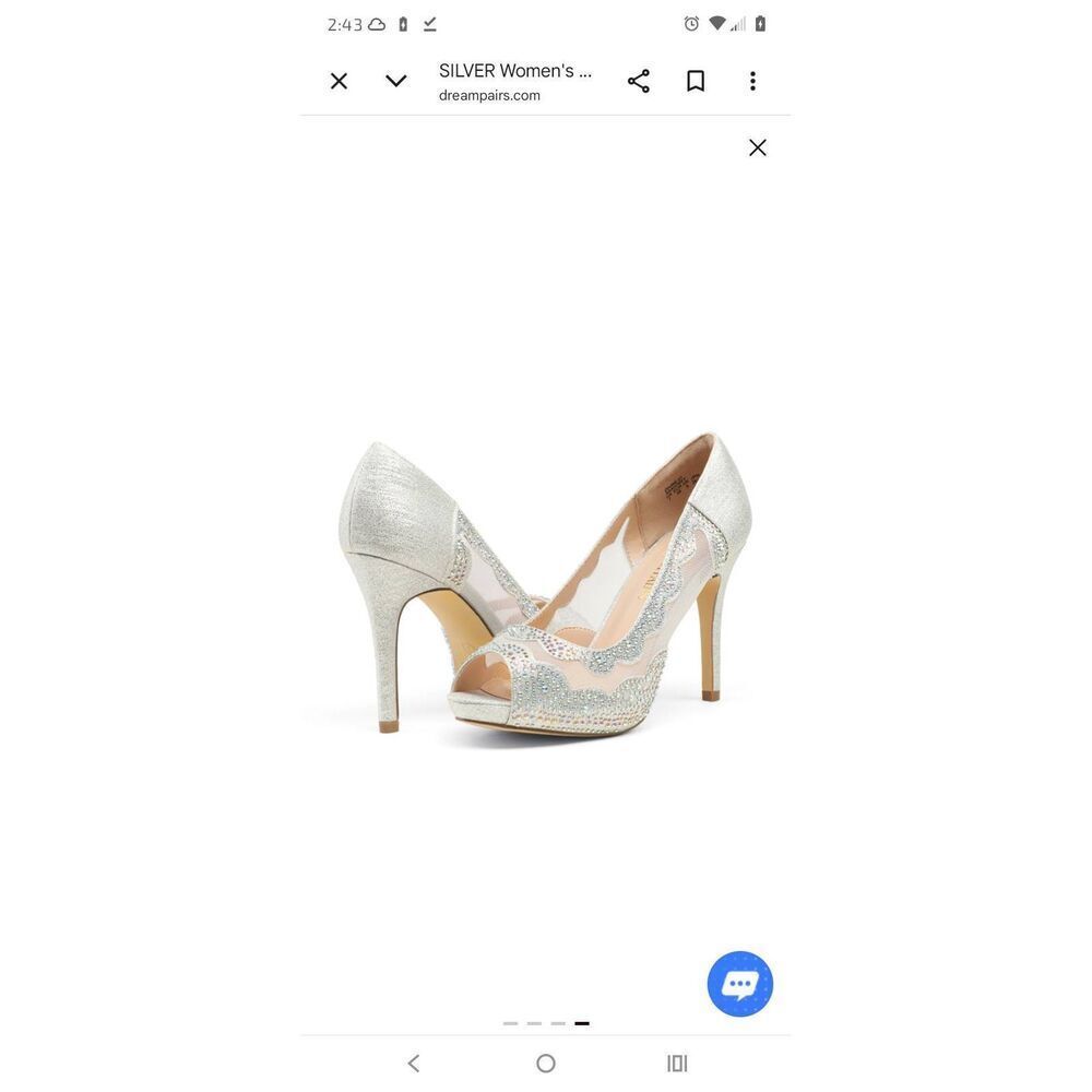8.5 Dream Pairs Divine Silver Rhinestone Stiletto High Heel Shoes Wedding Prom